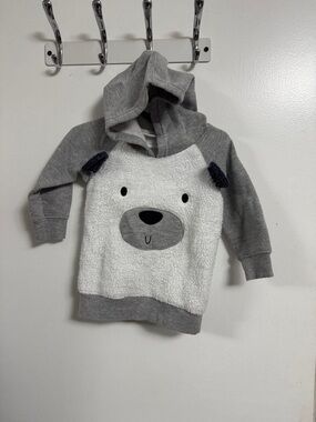 Kids Headquarters Gray & White Bear Hooded Sweatshirt